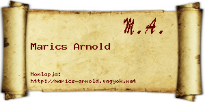 Marics Arnold névjegykártya