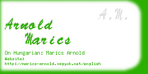 arnold marics business card